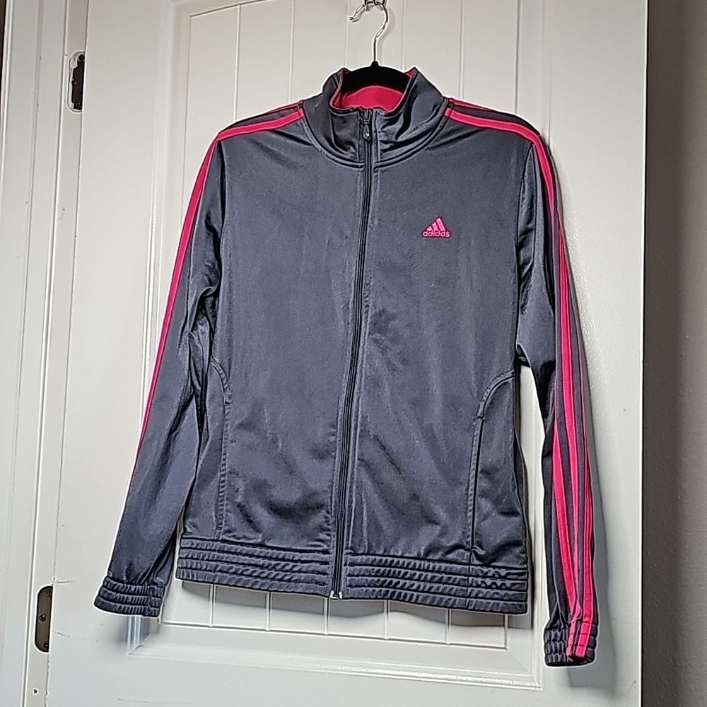 Adidas M grey/pink tracksuit style jacket